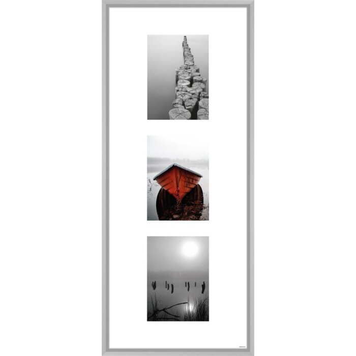 Hliníkový rám Gallery Junior stříbrný 3 fotografie 13x18 cm