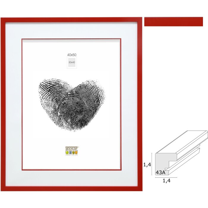 Deknudt S43AK4 dřevěný rám červený s pásníkem do 40x50 cm