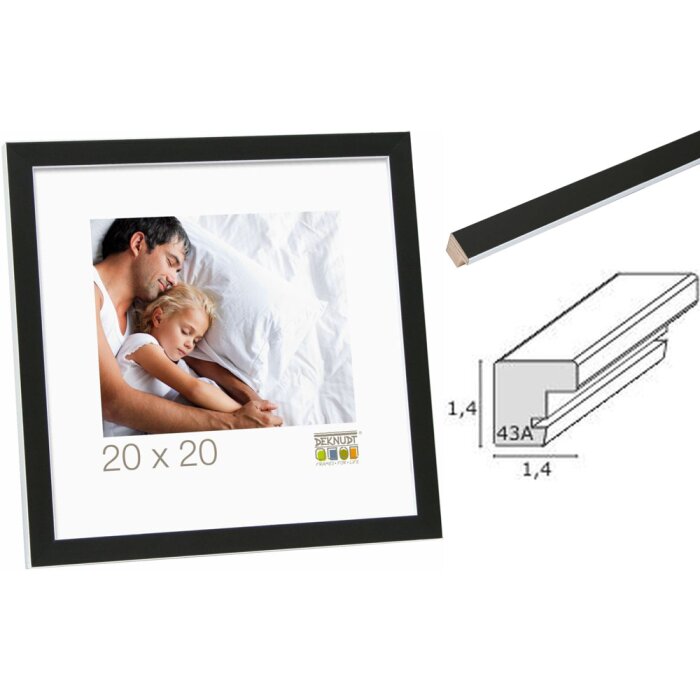 Deknudt rám na obrázky S43AL černobílé dřevo 9x13 cm až 30x40 cm