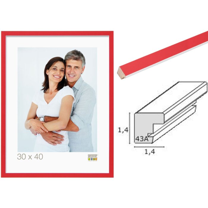 Deknudt rám na obraz červeno-bílé dřevo S43AL