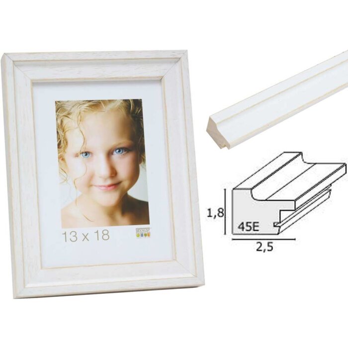 Deknudt rám na obrázky S45ES1 bílé dřevo 9x13 cm až 40x60 cm