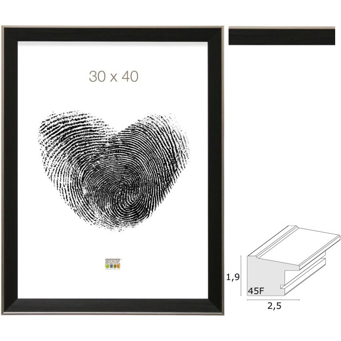 Deknudt S45FE2 Rám na obrázky plastový černý 10x15 až 40x60 cm