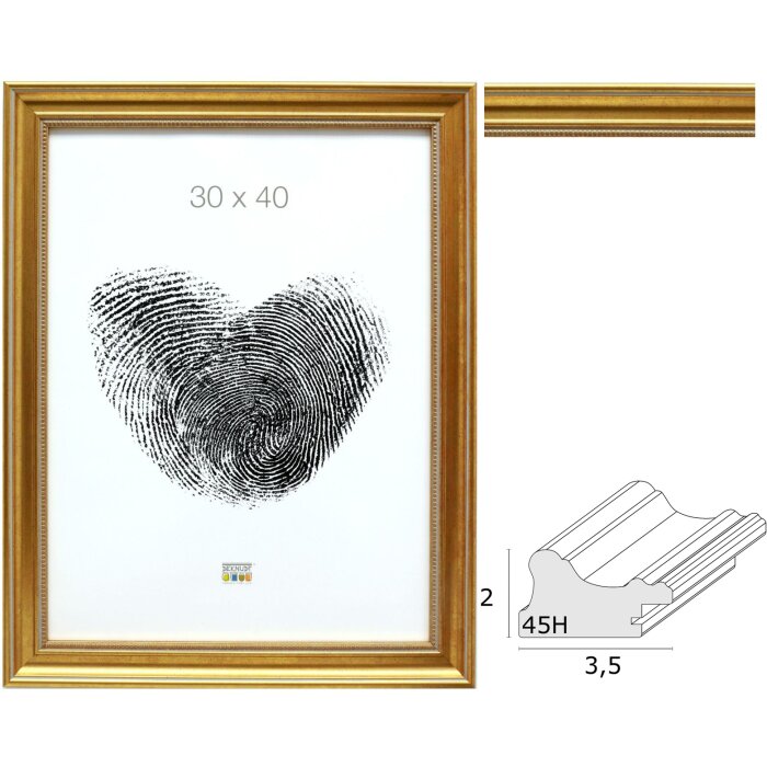 Plastový obrazový rám Deknudt S45HA1 zlatý barokní rám 10x15 cm až 40x60 cm
