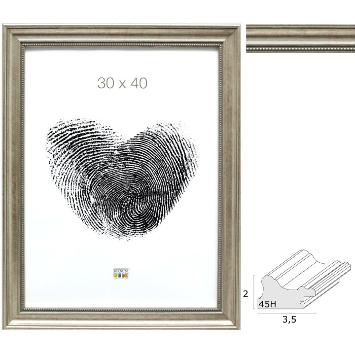 Deknudt obrazový rám S45HD1 stříbrný barokní rám 10x15 cm až 40x60 cm