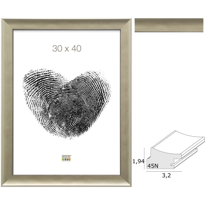 Deknudt S45ND2 rámeček na obrázky plastový stříbrný 10x15 až 40x60 cm