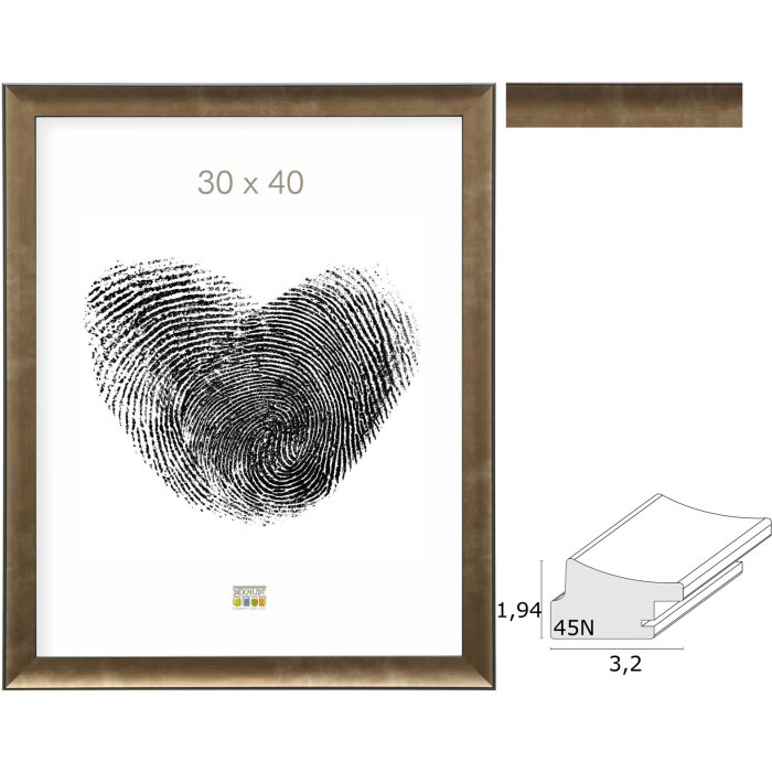 Deknudt plastový rám na obrázky S45ND4 bronzový 10x15 cm až 40x60 cm