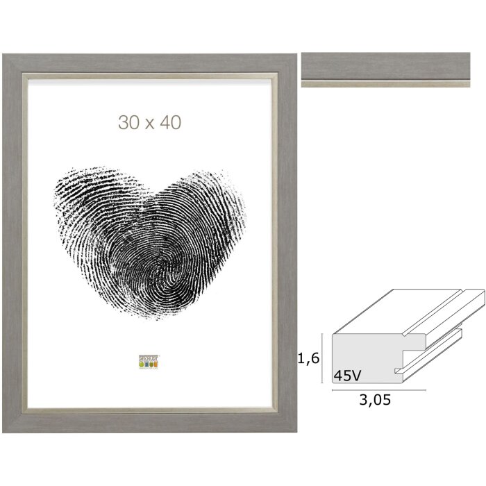 Deknudt S45VF3 plastový rámeček na obrázky 10x15 až 50x70 cm šedý