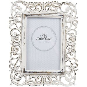 Fotorámeček Clayre & Eef 2F0497 - 18x2x23 cm - 10x15 cm bílý, prošlý
