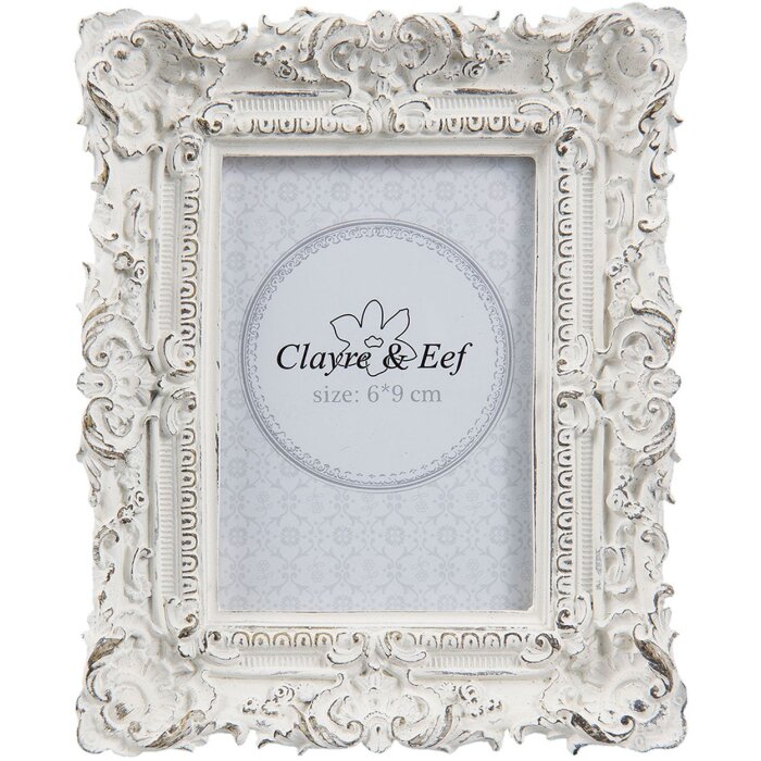 Fotorámeček Clayre & Eef 2F0506 - 10x2x12 cm - 6x9 cm bílý, prošlý