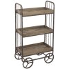 Clayre & Eef 50284 Kuchyňský vozík 51x26x94 cm Hnědý dřevěný železný obdélník