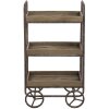 Clayre & Eef 50284 Kuchyňský vozík 51x26x94 cm Hnědý dřevěný železný obdélník