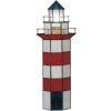 LumiLamp 5LL-1166 Tiffanyho stolní lampa Maják 21x56 cm červené bílé sklo šestiúhelník