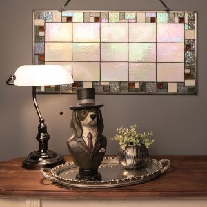 Stolní lampa bílá Clayre & Eef 5LL-5100W - 27x23x42 cm E27 - Max. 1x 60Watt bílá