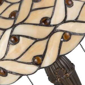 LumiLamp 5LL-5181 Stolní lampa Tiffany Ø 30x50 cm Béžová Hnědý skleněný půlkruh