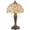LumiLamp 5LL-5181 Stolní lampa Tiffany Ø 30x50 cm Béžová Hnědý skleněný půlkruh