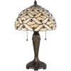 LumiLamp 5LL-5181 Stolní lampa Tiffany Ø 30x50 cm Béžová Hnědý skleněný půlkruh