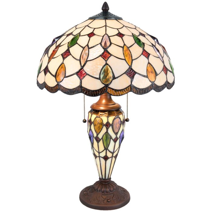 Stolní lampa Tiffany Clayre & Eef 5LL-5182 - Ø 40x60 cm E27- Max.2x60 W - E14 - Max.1x15W multi