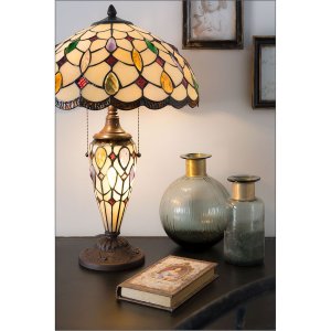 Stolní lampa Tiffany Clayre & Eef 5LL-5182 - Ø 40x60 cm E27- Max.2x60 W - E14 - Max.1x15W multi