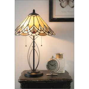 Stolní lampa Tiffany Clayre & Eef 5LL-5186 - Ø 40x60 cm - E27 - Max. 2x60 Watt multi