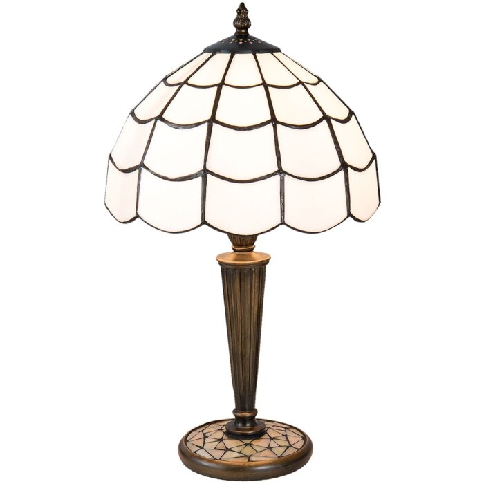 Stolní lampa Tiffany Clayre & Eef 5LL-5936 - Ø 25x43 cm - E27-max 1x40W bílá