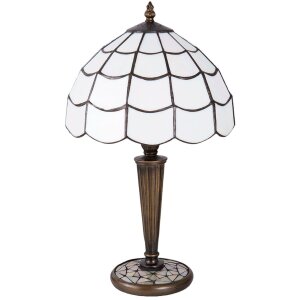 Stolní lampa Tiffany Clayre & Eef 5LL-5936 - Ø 25x43 cm - E27-max 1x40W bílá
