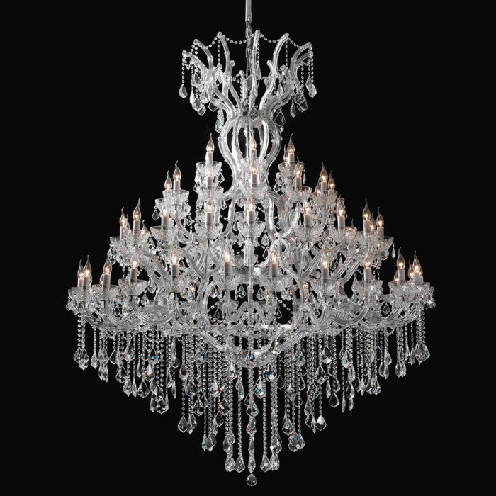 Lustr Clayre & Eef 5LL-CR56 - 200-270 x Ø170 cm 60xE14 transparentní