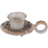 Svícen Clayre & Eef 6Y2594 - 9x6x4 cm šedý prošlý