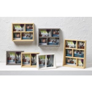 Galerijní rám Rustic 3 fotografie 10x15 cm a 10x10 cm - bílý