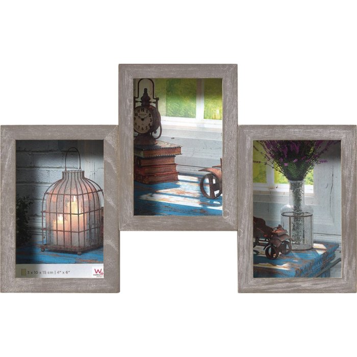 Galerijní rám Rustic 3 fotografie 10x15 cm šedý