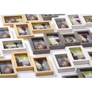 Galerijní rám Rustic 3 fotografie 10x15 cm přírodní