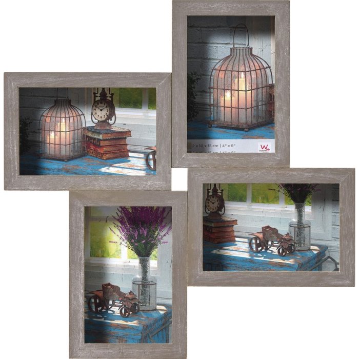Galerijní rám Rustic 4 fotografie 10x15 cm šedý