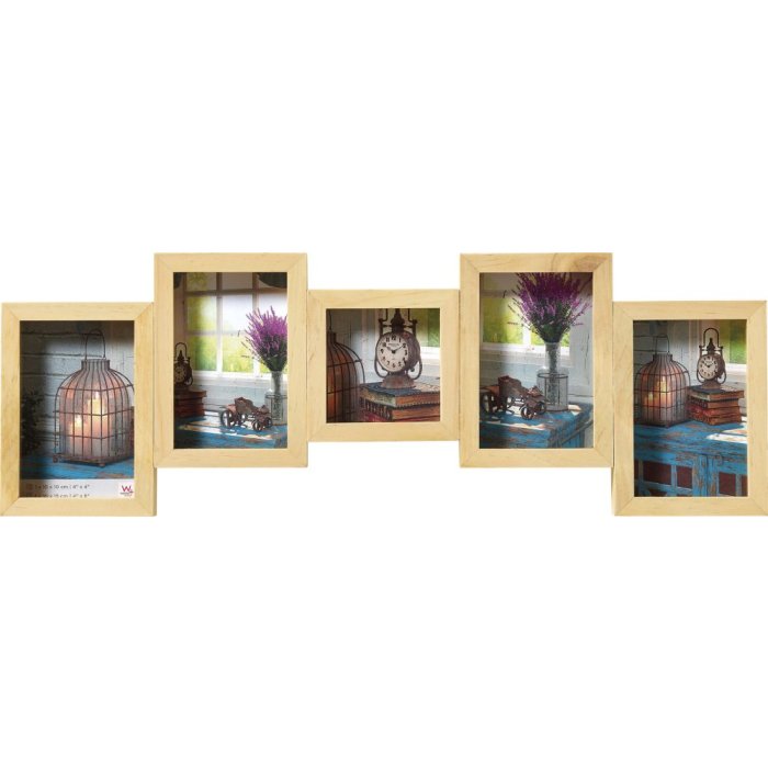 Galerijní rám Rustic 4 fotografie 10x15 cm a 10x10 cm přírodní