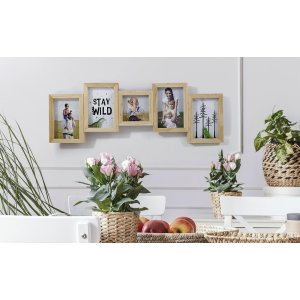 Galerijní rám Rustic 4 fotografie 10x15 cm a 10x10 cm přírodní