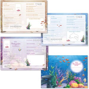 Goldbuch Knižka pro děti s motivem mořské víly, kůžový obal, 88 stran, 15x21 cm