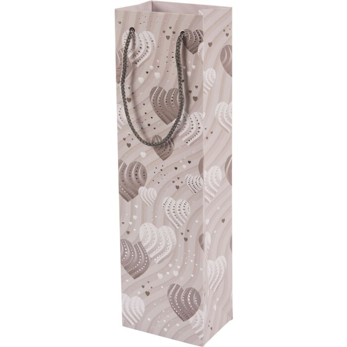 Goldbuch Taška na lahve Silver Hearts 36x10,5 cm stříbrná