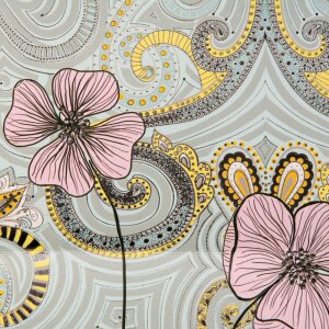 Goldbuch Taska na dárky Flora Flower 18x10 cm s reliéfním tiskem a světle zlatou prémii