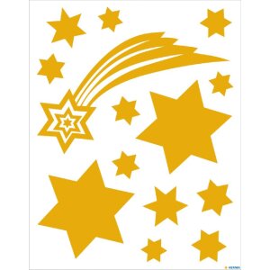 Herma DECOR Fensterbild Sterne Gold A4 210x297 mm