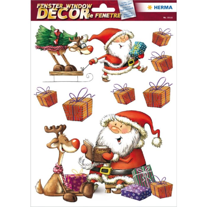 Herma DECOR Vánoční nálepky na okno – Den sv. Mikuláše, bílé, A4