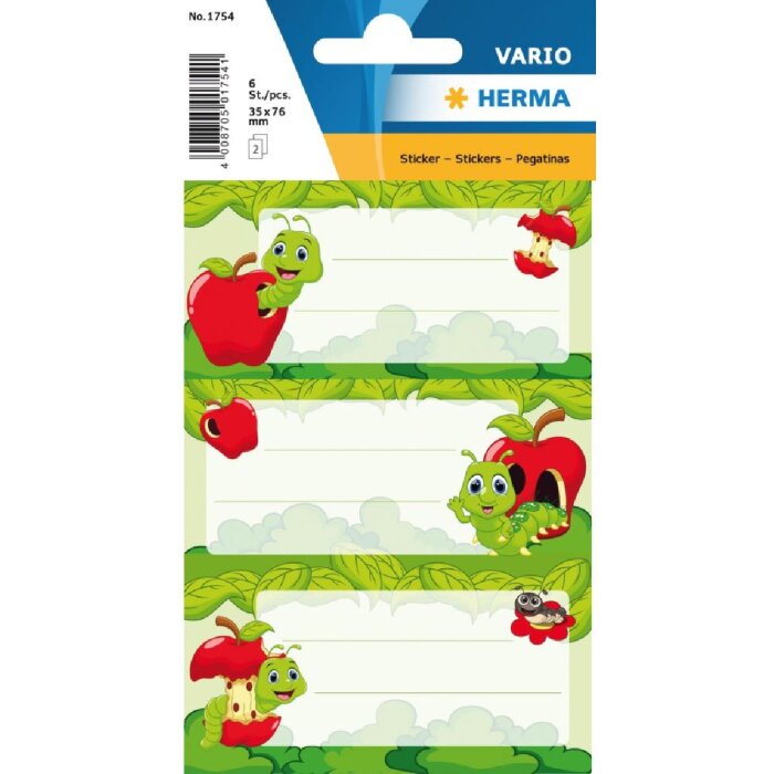 Herma VARIO Nálepky na knihy a sešity Fritz Hmyz, vzdušný motiv, 76x35 mm