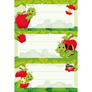 Herma VARIO Schuletiketten Fritz Der Wurm Beglimmert...