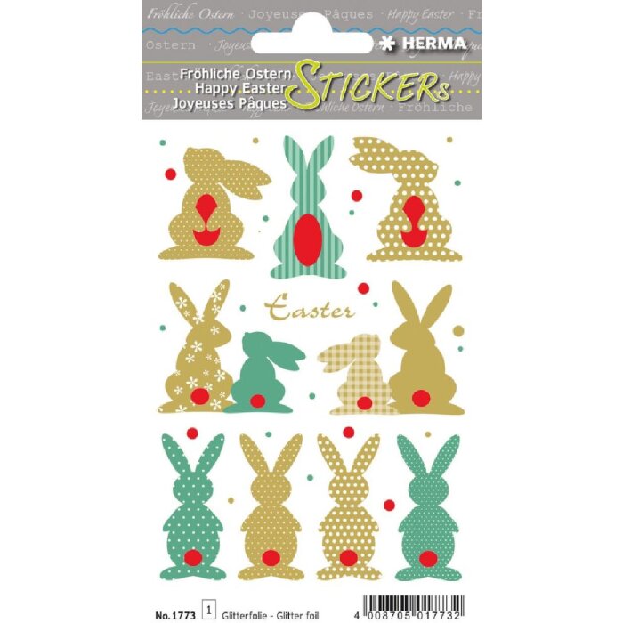 Herma MAGIC Sticker Vánoční zlatý králík samolepící nálepky zářivá folie