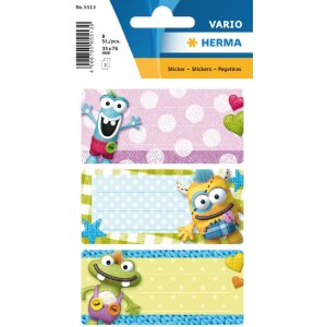 Herma VARIO Schuletiketten Kleine Monster, 76x35 mm,...