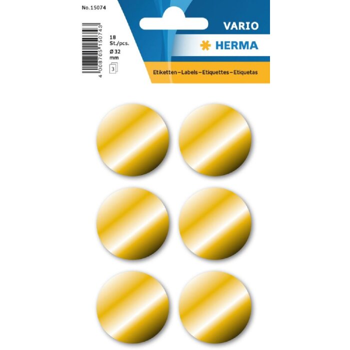 Herma DECOR zlaté samolepící etikety Ø 32 mm