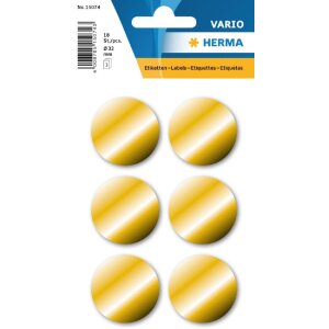 Herma DECOR Goldetiketten Ø 32 mm permanent haftend