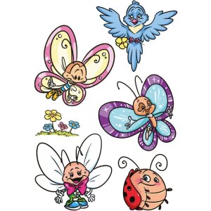 Herma FASHIONLine CLASSIC Tatožní barevné motivy Motýl a přátelé, černá