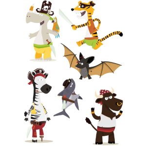 Herma FASHIONLine CLASSIC Tatožníčky Pirátové zvířata, černé