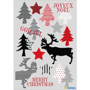 Herma DECOR Sticker Merry Christmas bunt Weihnachtsmotiv...