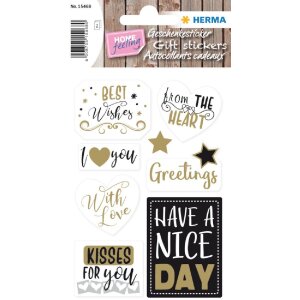Herma HOME Sticker HOME Geschenkesticker Best Wishes...