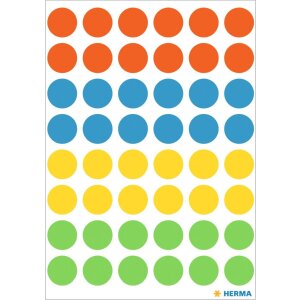 HERMA Vielzwecketiketten farbig sortiert Ø 12 mm...