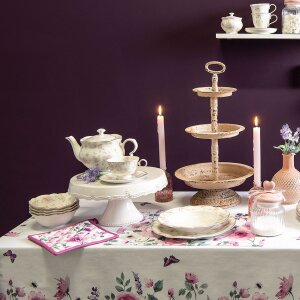 Clayre & Eef TWFBO Polévková mísa Ø 15 cm Vícebarevná porcelánová mísa s květinami kulatá